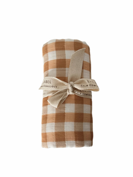 ORGANIC COTTON SWADDLE - GINGHAM