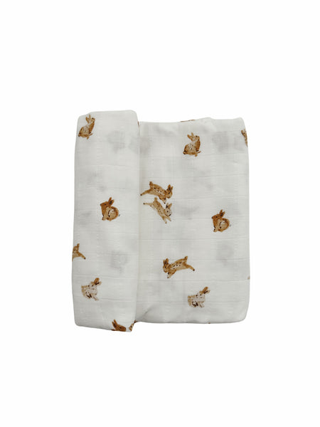 ORGANIC COTTON SWADDLE - BASHFUL BUNNY