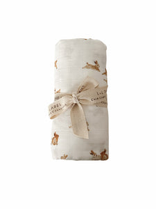 ORGANIC COTTON SWADDLE - BASHFUL BUNNY